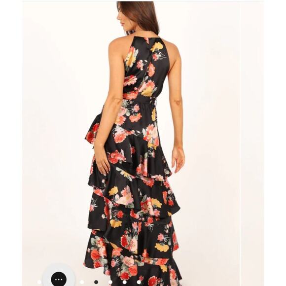 Petal + Pup Sarona Halterneck Maxi Dress Black Floral Size 2 - Picture 3 of 12